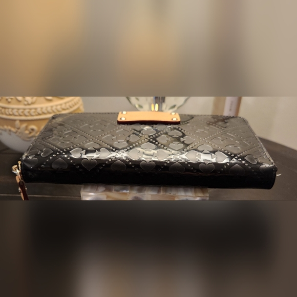 KATE SPADE Four Spades Zip Around Wallet in Black Patent Leather NWOT - Picture 5 of 12